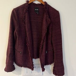 Burgundy Nic + Zoe Michaela fringe mix jacket
